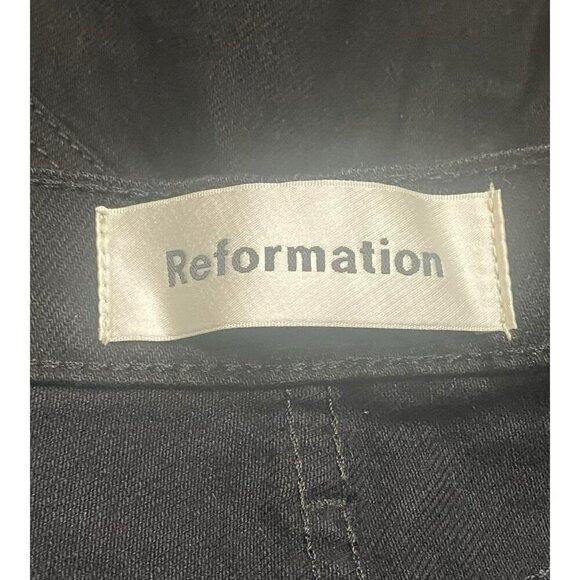 Reformation Jeans Jordi Kick Flare‎ Black Size 23 Mid Rise Crop/Ankle NWT - Picture 8 of 11